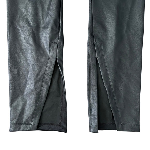 Spanx Faux Leather Split Leg Pants Sz 1X Black Going Out Baddie Plus Size - Picture 3 of 7